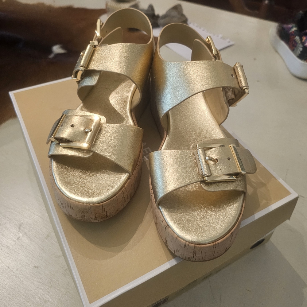 MICHAEL Michael Kors Gold Platform Sandals